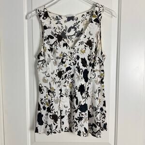 ALC Floral Silk Tank Top Peplum 6